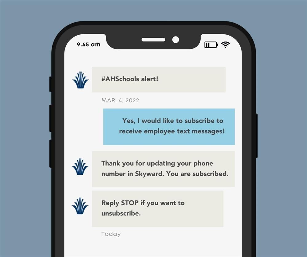  #AHSchools emergency text message alerts